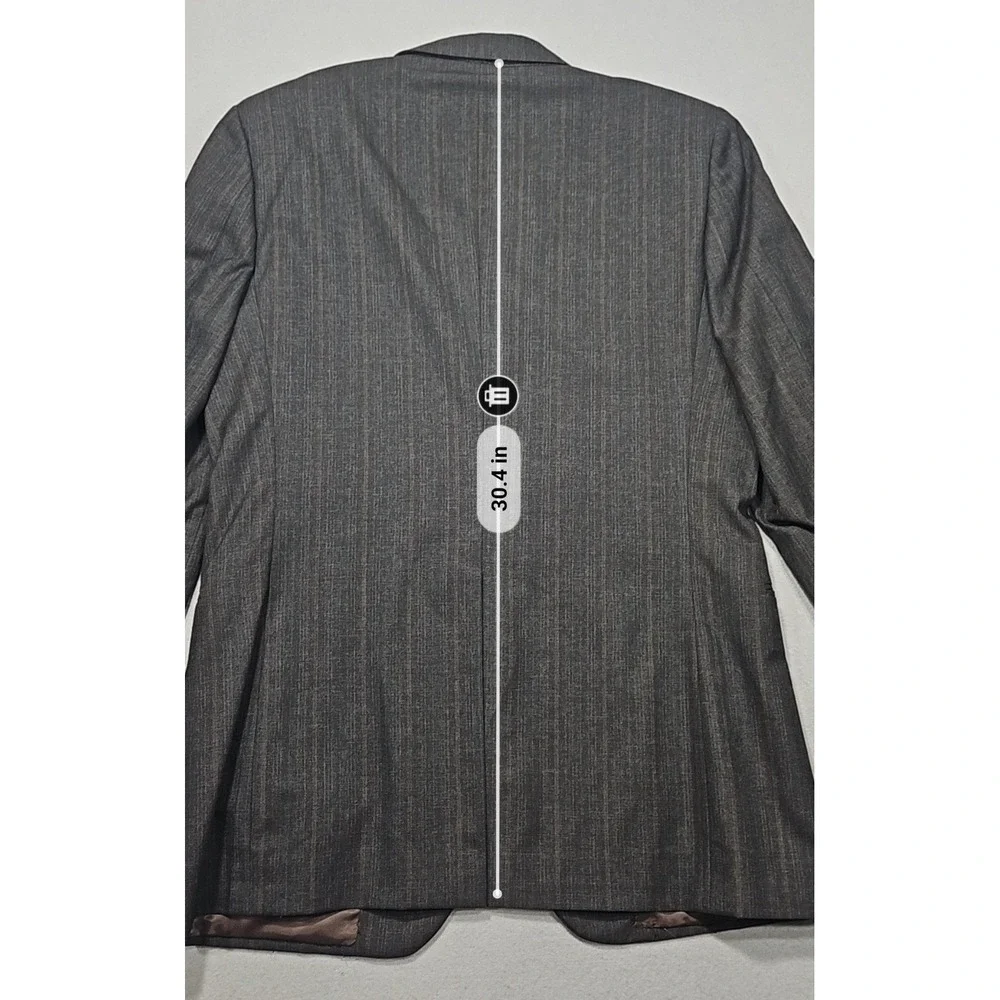 VTG Oleg Cassini 80s Pinstripe Blazer Sport Coat Grey Sz 40R